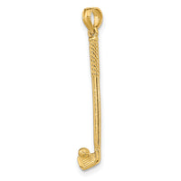 14k 3-D Single Golf Club with Ball Charm-C3547