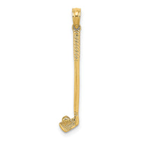 14k 3-D Single Golf Club with Ball Charm-C3547