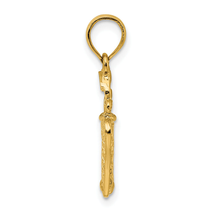 14k 3-D Golfer in Swing Charm-C3549