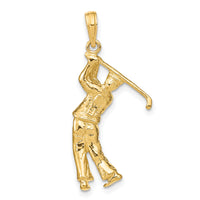 14k 3-D Golfer in Swing Charm-C3549