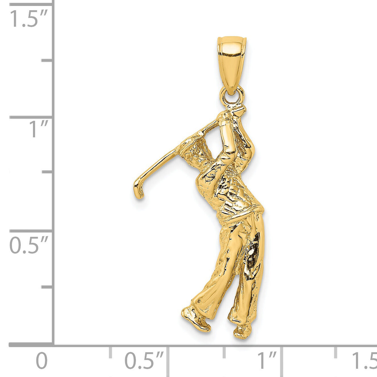 14k 3-D Golfer in Swing Charm-C3549