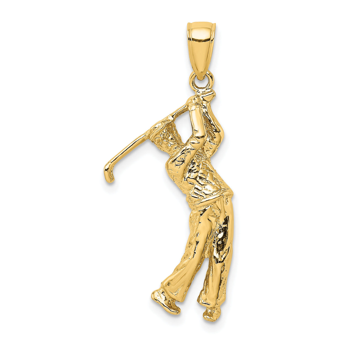 14k 3-D Golfer in Swing Charm-C3549