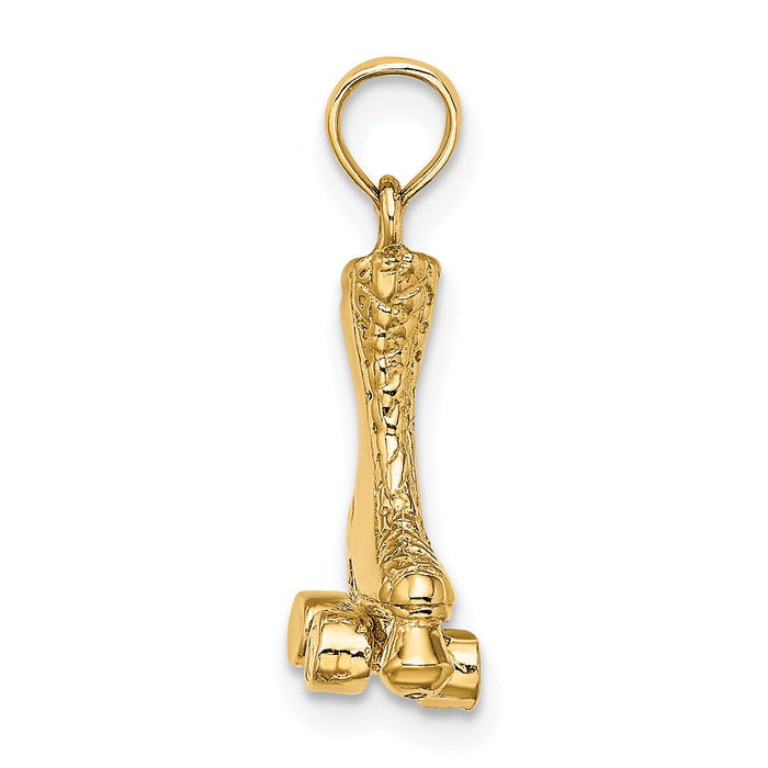 14k 3-D Roller Skate Charm-C3550