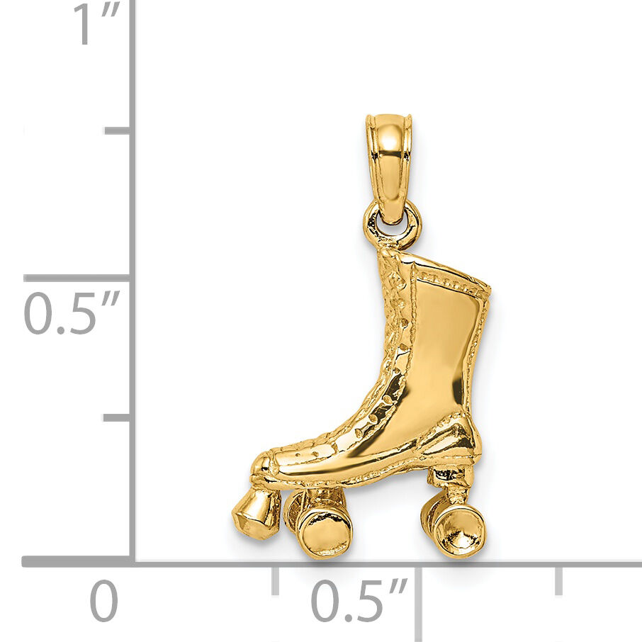 14k 3-D Roller Skate Charm-C3550
