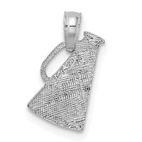 14K White Gold Megaphone with Handle Pendant-C3551W