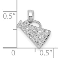 14K White Gold Megaphone with Handle Pendant-C3551W