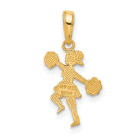14k Cheerleader with Pom-Poms Pendant-C3552