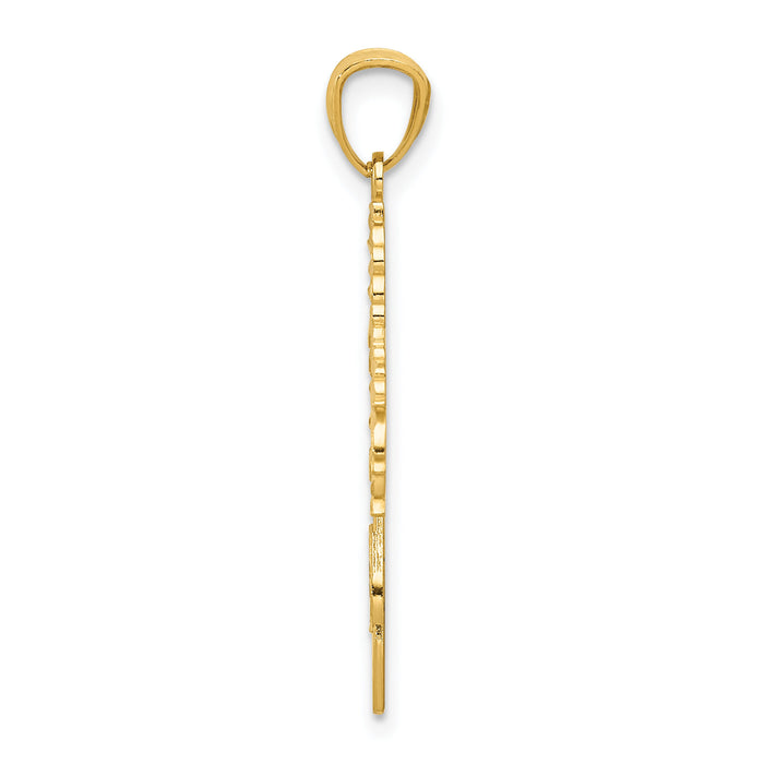14k Diamond Cut Cheerleader Charm-C3553