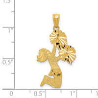14k Diamond Cut Cheerleader Charm-C3553