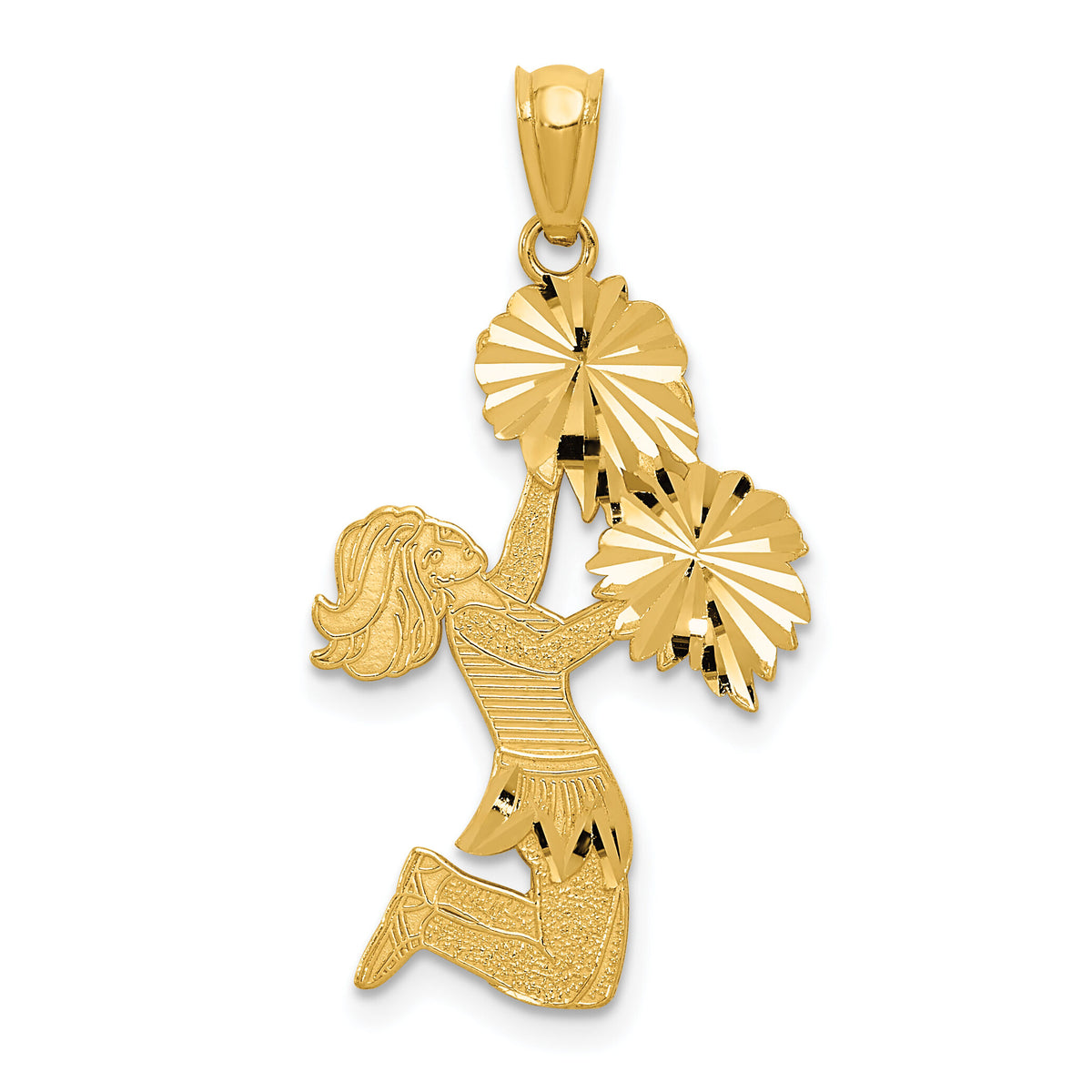 14k Diamond Cut Cheerleader Charm-C3553