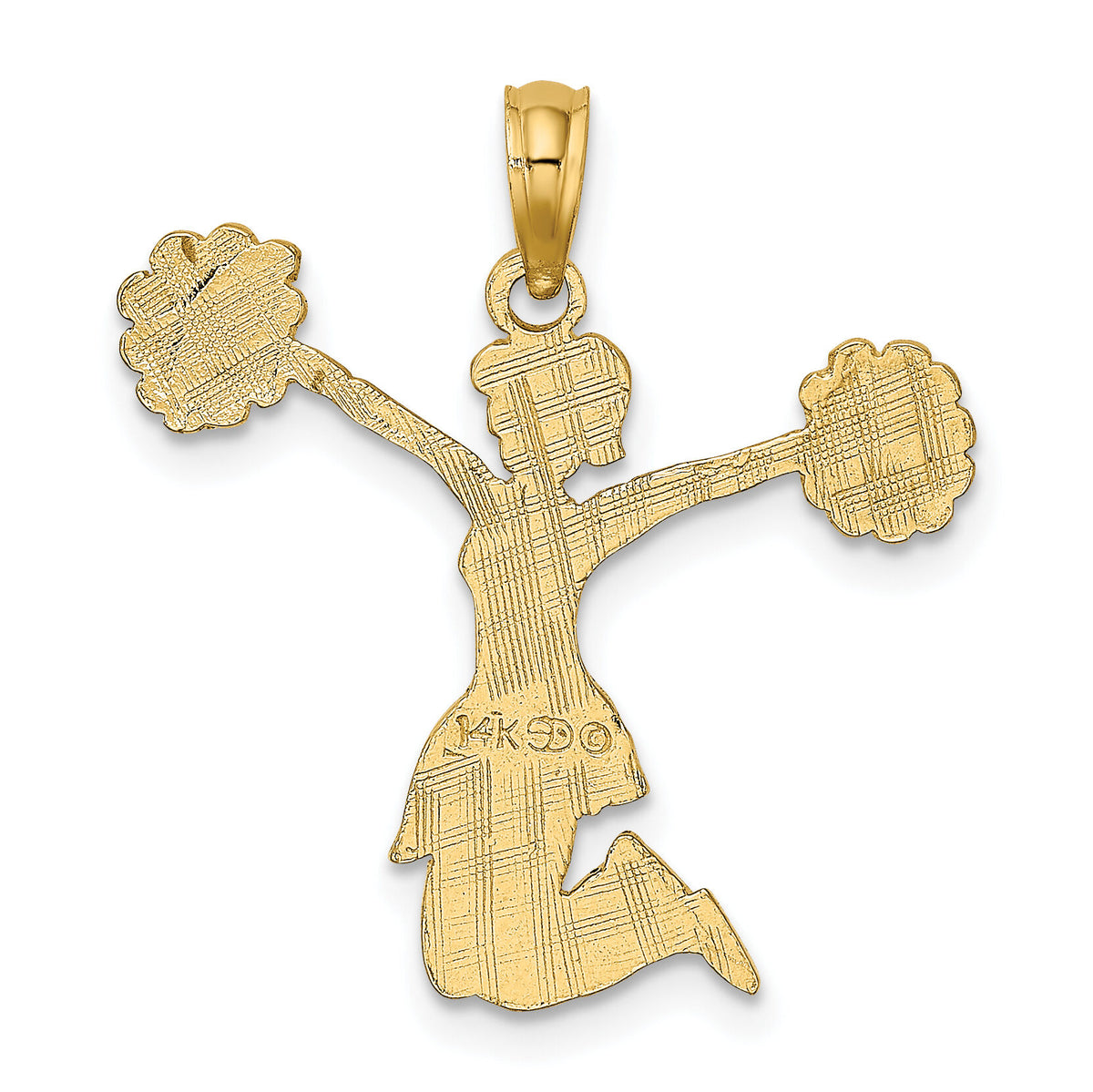 14k Cheerleader Jumping with Pom-Pom's Charm-C3555