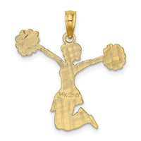 14k Cheerleader Jumping with Pom-Pom's Charm-C3555