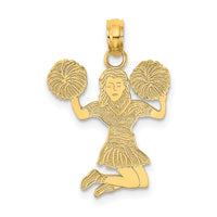 14k Cheerleader Jumping with Pom-Pom's Charm-C3556