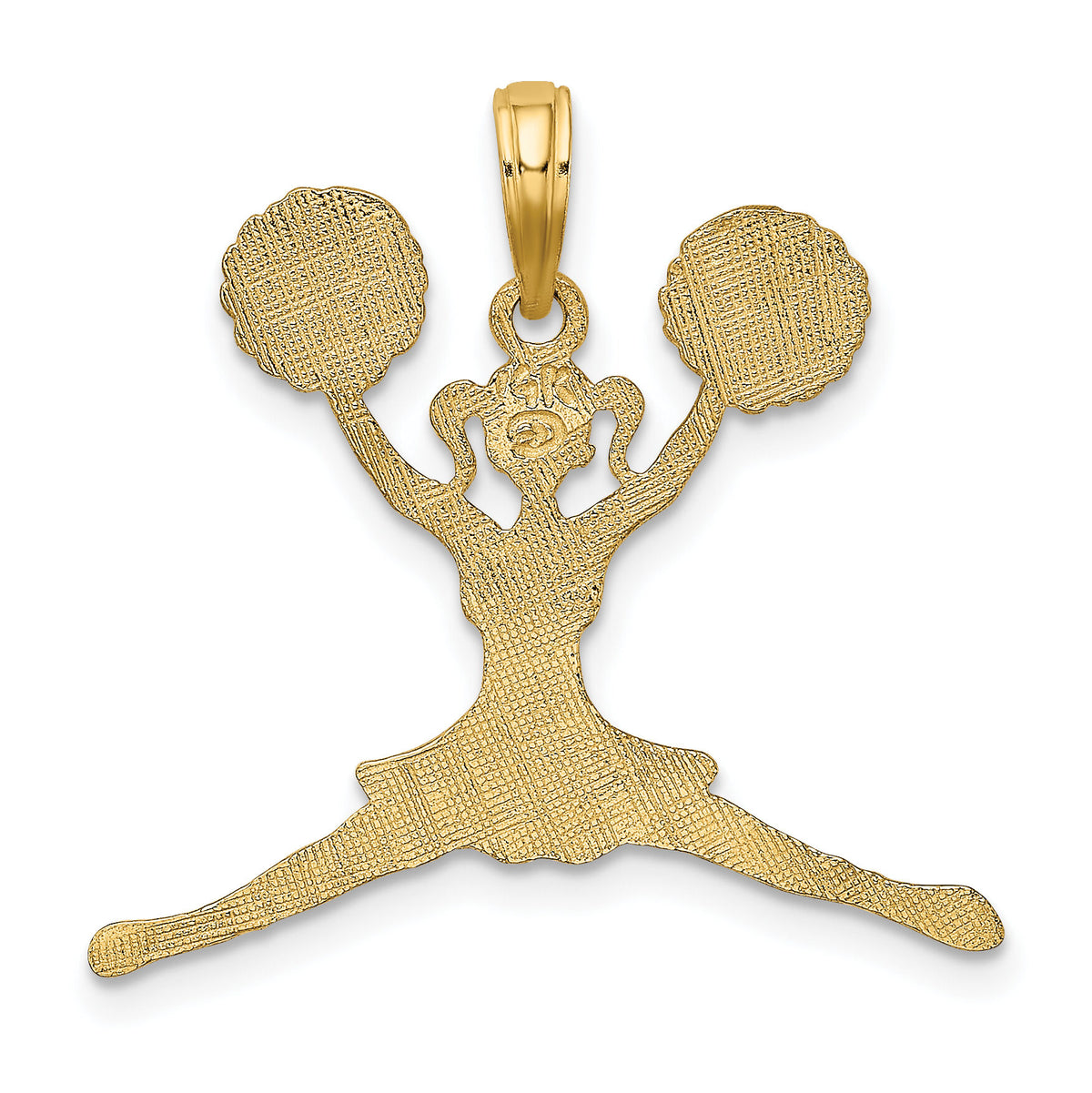 14k Cheerleader Jumping with Pom-Poms Charm-C3558