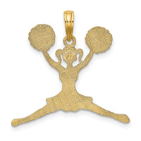 14k Cheerleader Jumping with Pom-Poms Charm-C3558
