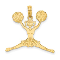 14k Cheerleader Jumping with Pom-Poms Charm-C3558