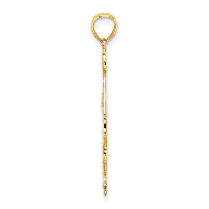 14k Cheerleader with Hand on Head Charm-C3559