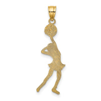 14k Cheerleader with Hand on Head Charm-C3559
