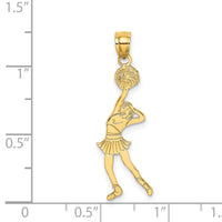 14k Cheerleader with Hand on Head Charm-C3559