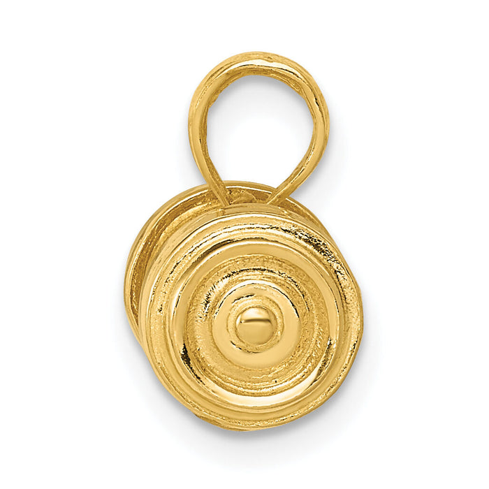 14k 3-D Single Barbell Pendant-C3562