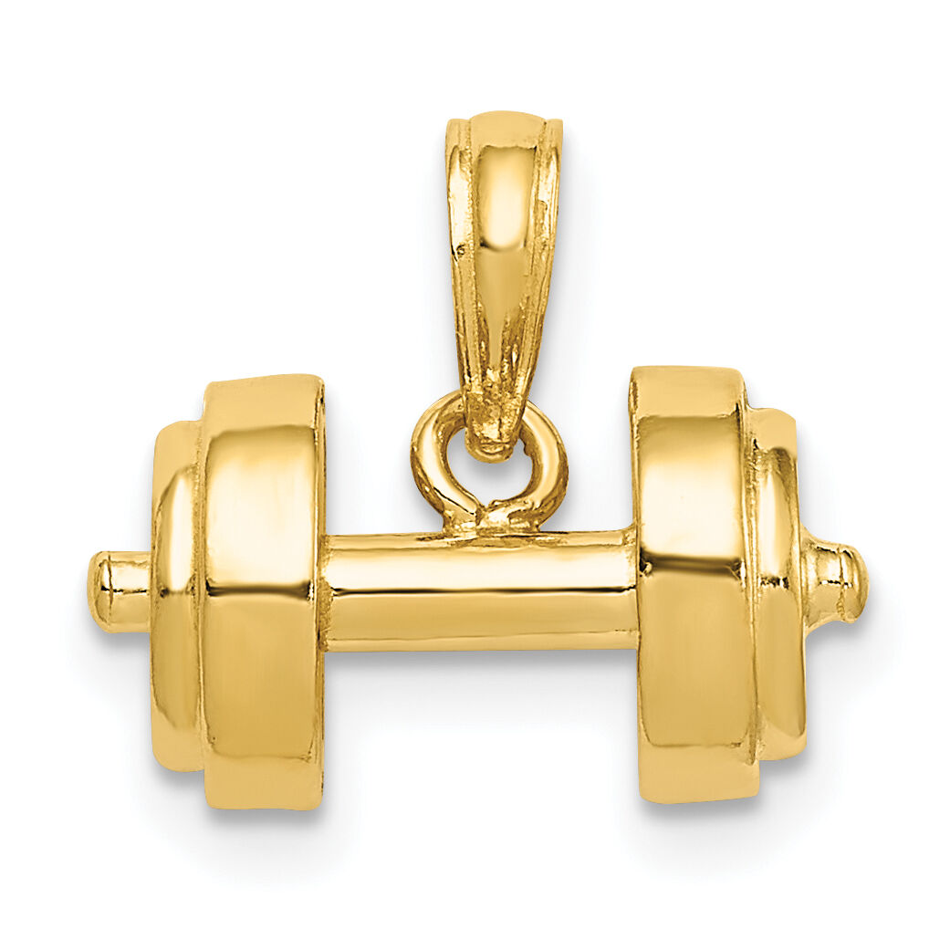 14k 3-D Single Barbell Pendant-C3562