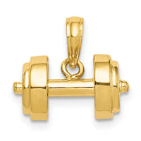 14k 3-D Single Barbell Pendant-C3562