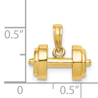 14k 3-D Single Barbell Pendant-C3562