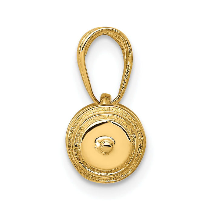 14k 3-D Barbell Pendant-C3563