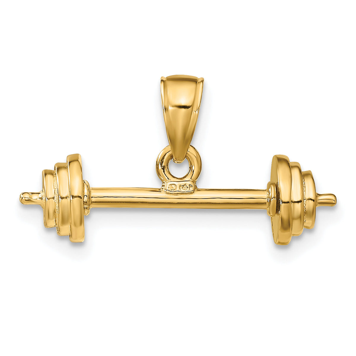 14k 3-D Barbell Pendant-C3563