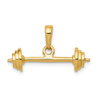 14k 3-D Barbell Pendant-C3563