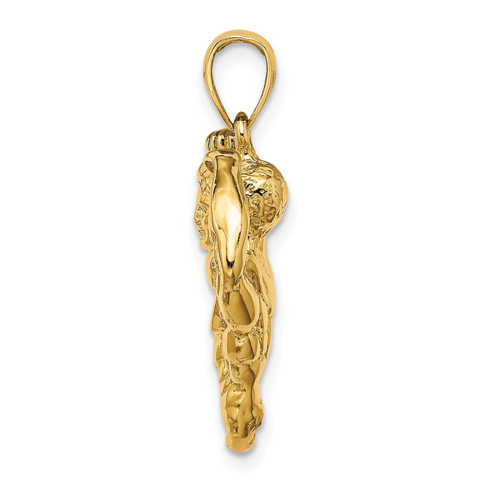 14k 3-D Bodybuilder Waist Up Pendant-C3564