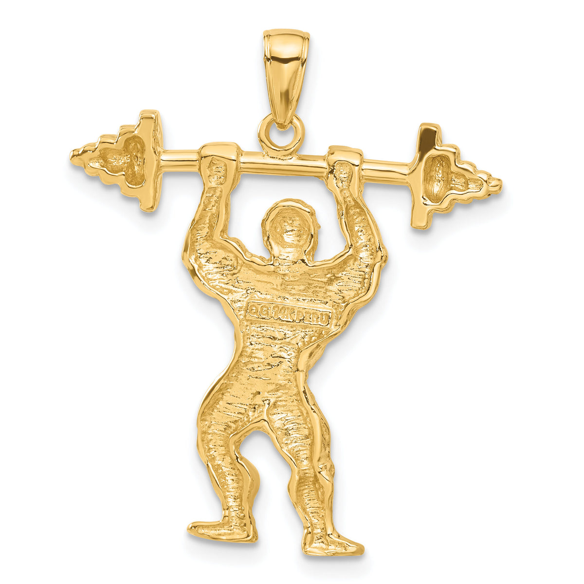 14k Bodybuilder with Weights Pendant-C3565