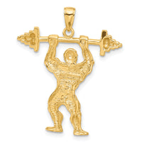 14k Bodybuilder with Weights Pendant-C3565