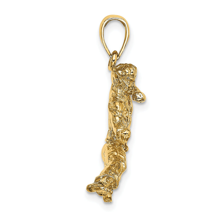 14k 3-D Male Karate Pendant-C3567