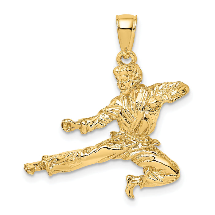 14k 3-D Male Karate Pendant-C3567