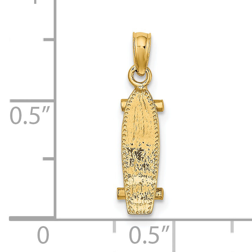 14k 3-D Skate Board Charm-C3571