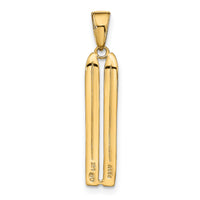 14k 3-D Snow Skis Pendant-C3576