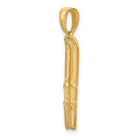 14k 3-D Snow Skis Pendant-C3576