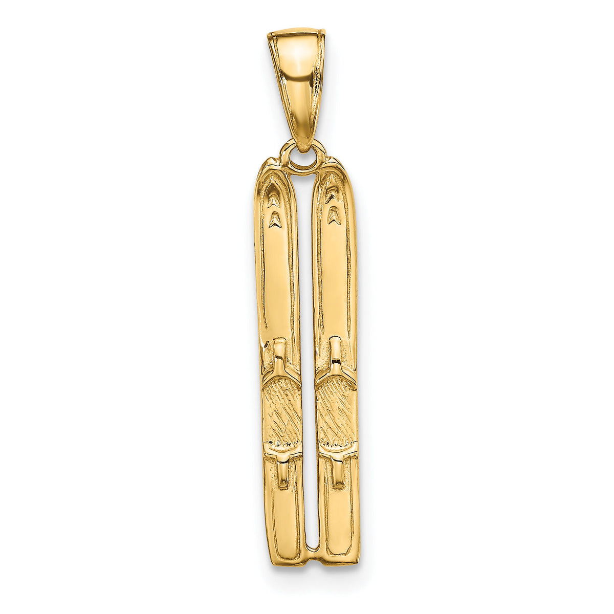 14k 3-D Snow Skis Pendant-C3576