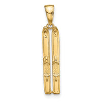 14k 3-D Snow Skis Pendant-C3576