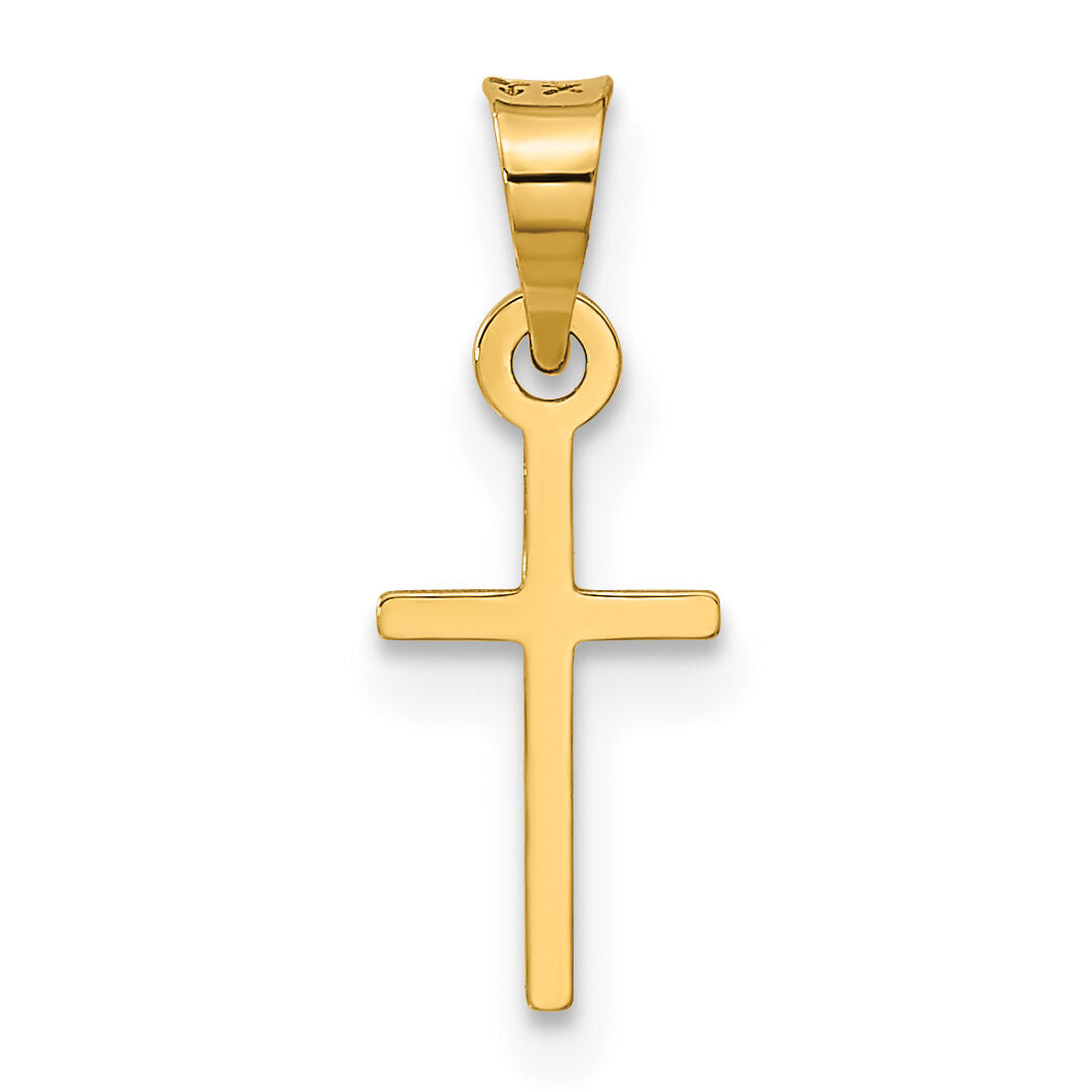 14k Polished Cross Charm-C3600