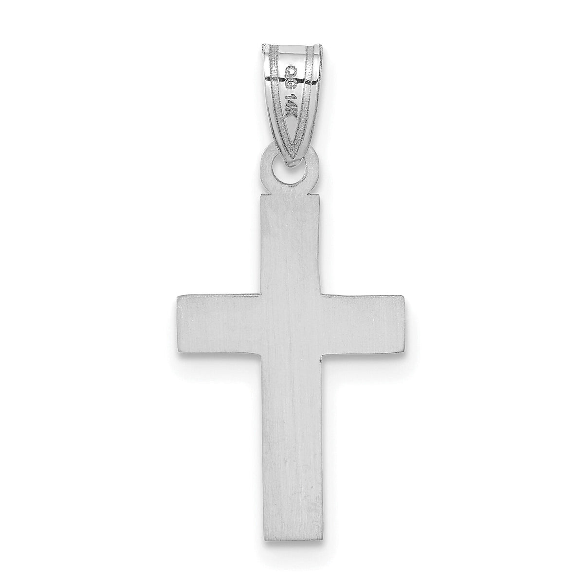 14K White Gold Polished Cross Charm-C3601W
