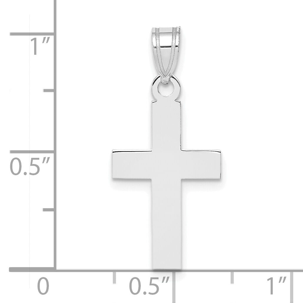 14K White Gold Polished Cross Charm-C3601W