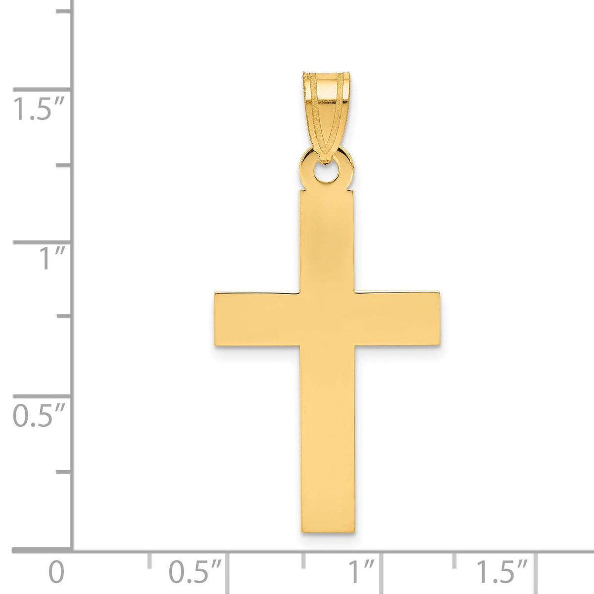 14K Polished Cross Charm-C3603