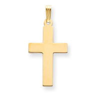 14K Polished Cross Charm-C3603