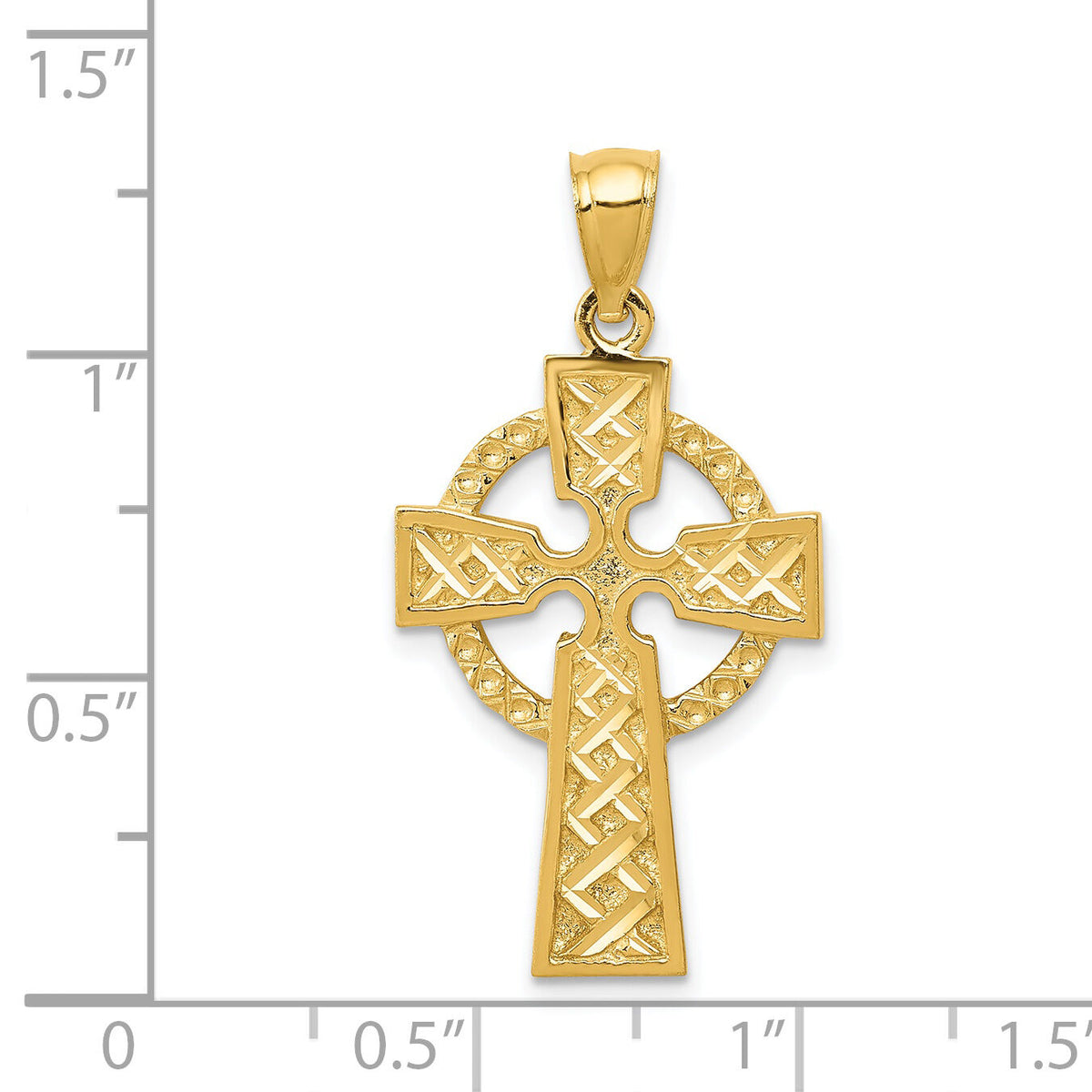 14k Diamond-cut Celtic Cross Pendant-C3608