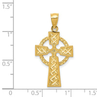 14k Diamond-cut Celtic Cross Pendant-C3608