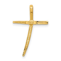 14K Polished Curved Cross Chain Slide-C3611