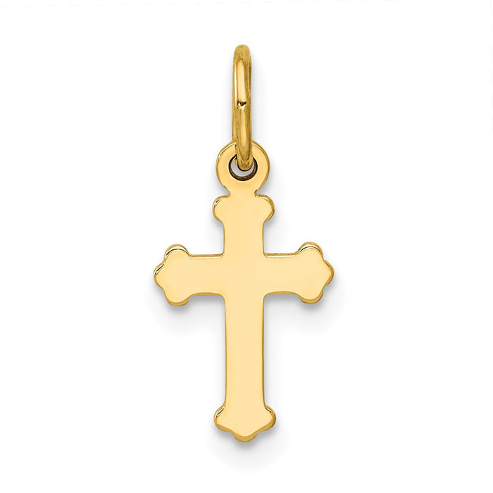 14k Mini Polished Cross Charm-C3612