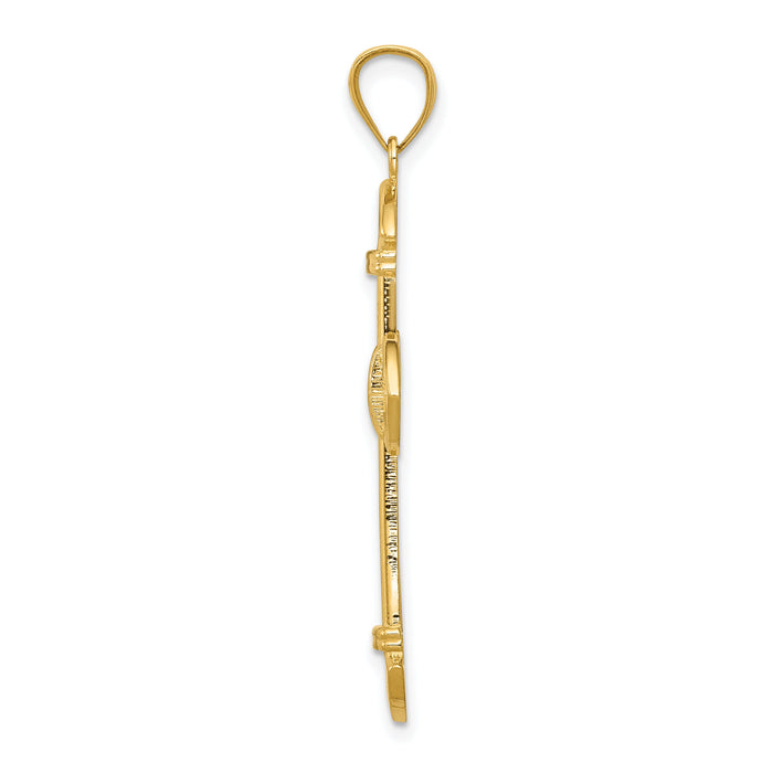 14k Budded Cross Pendant-C3614